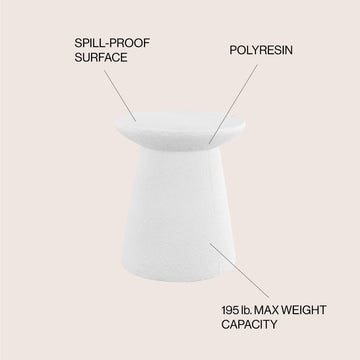 Hollie 18" Minimalist Modern Drum Accent Table Pedestal - JONATHAN Y